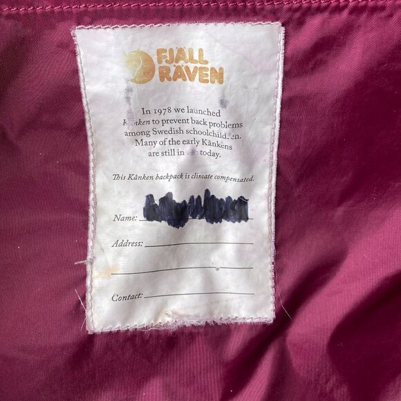 Fjallraven "Kanken" Maroon Backpack, 13" Laptop Sleeve -- Beat Up But Good - Picture 9 of 13